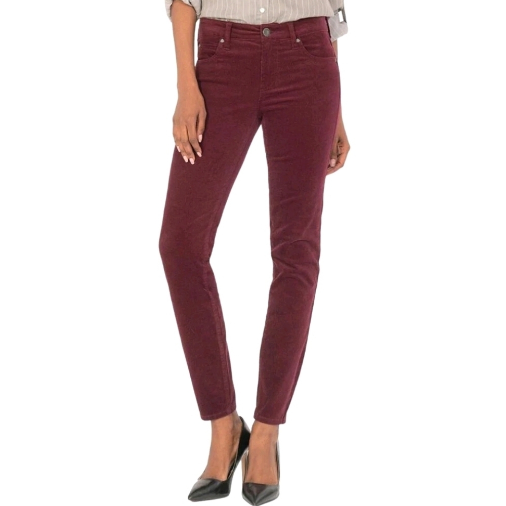 Kut From the Kloth Womens Jeans Size 0P Burgundy Corduroy Skinny Petite New